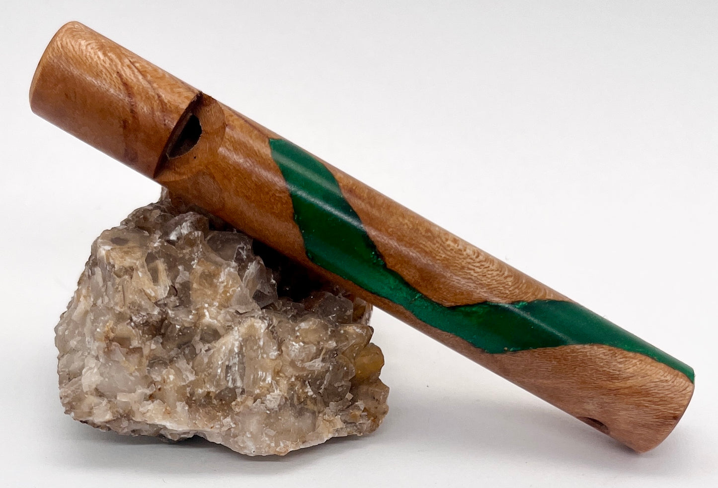 Hundepfeife aus Kirschholz mit Epoxidschlange