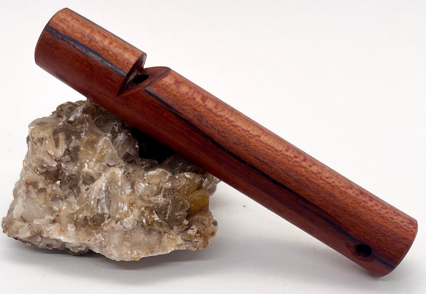Hundepfeife aus Pflaumenholz mit Epoxidstreifen