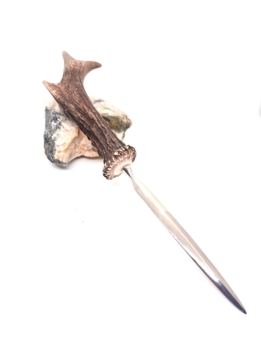 Brieföffner aus Rehbockstange mit Edelstahlklinge